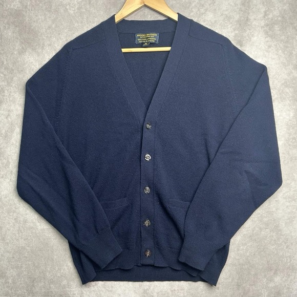 Brooks Brothers Other - VTG Brooks Brothers Sweater Mens Size 40 Blue Lambswool Cardigan Knit England